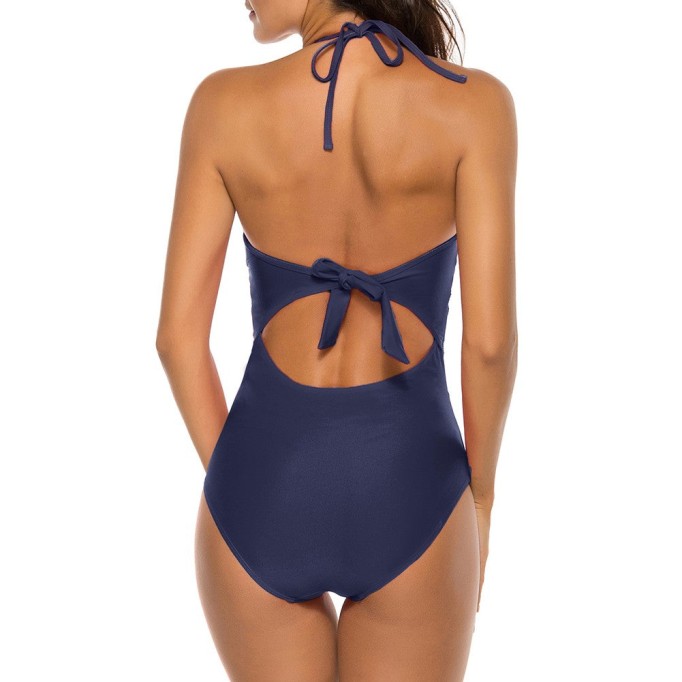 Halter Sleeveless Stretchy Bodycon Swimsuit YS20001