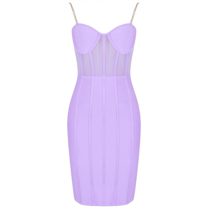 Strappy Sleeveless Striped Over Knee Bandage Dress PP19138