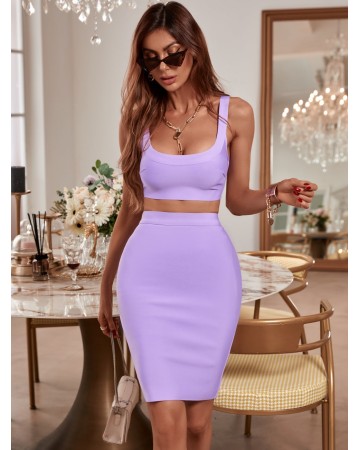 Strappy Sleeveless 2 Piece Over Knee Bandage Set