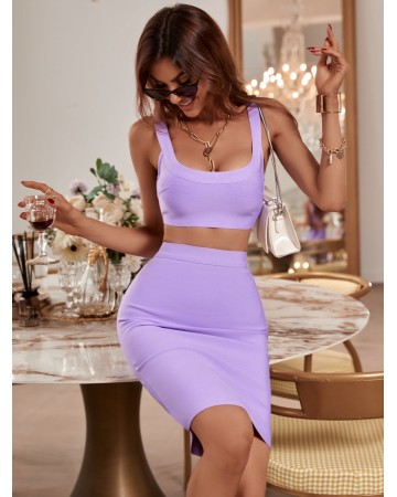 Strappy Sleeveless 2 Piece Over Knee Bandage Set