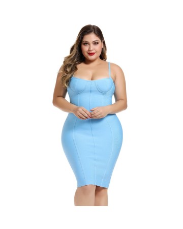 Plus Size Over Knee Bandage Dress DF0703