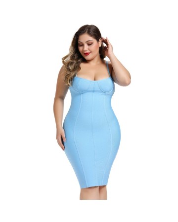 Plus Size Over Knee Bandage Dress DF0703