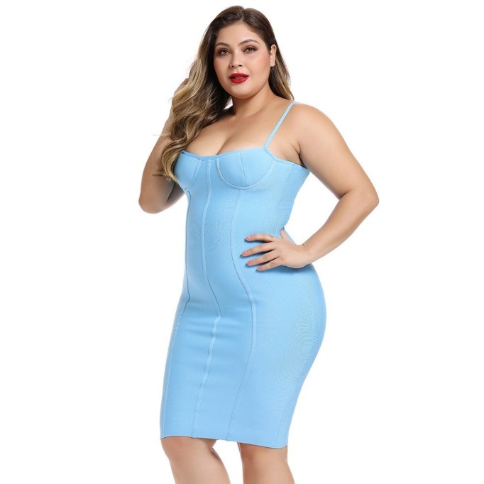 Plus Size Over Knee Bandage Dress DF0703