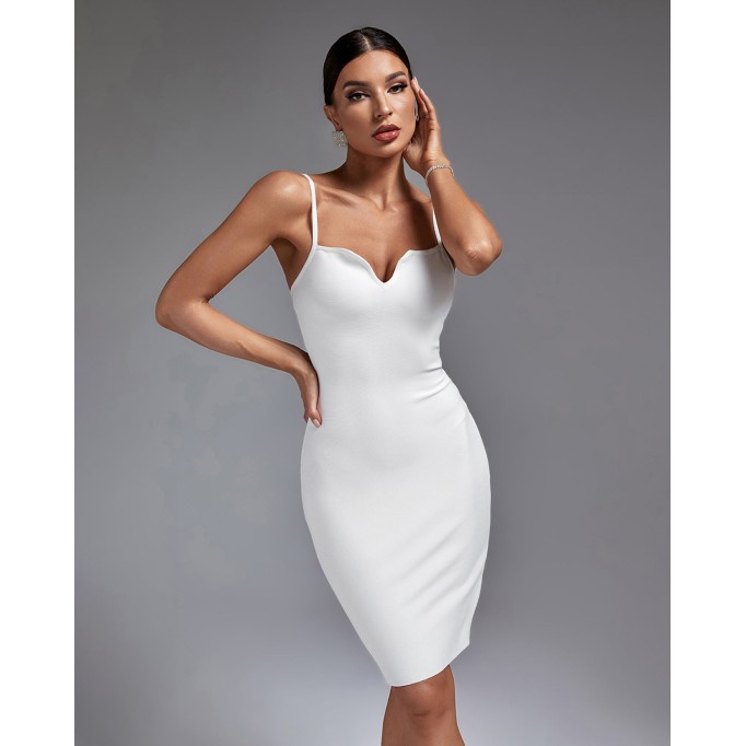 Strappy Sleeveless Plain Bandage Dress