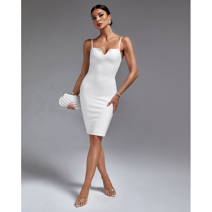 Strappy Sleeveless Plain Bandage Dress