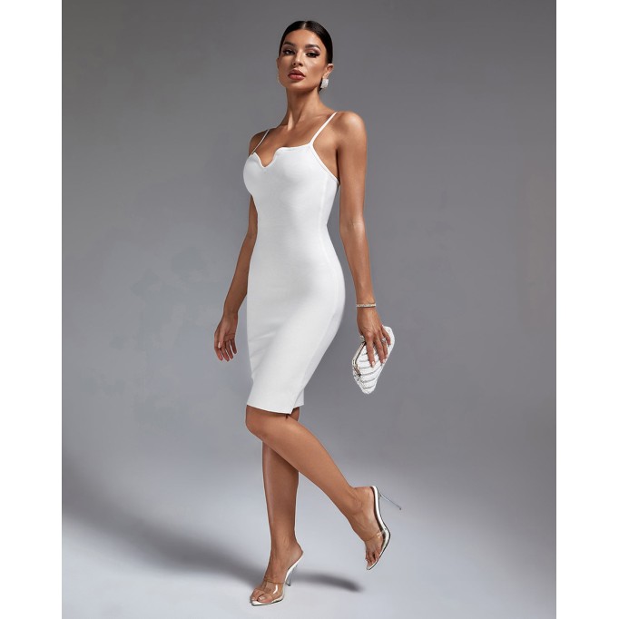 Strappy Sleeveless Plain Bandage Dress