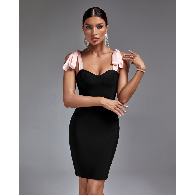 Strappy Sleeveless Tie Mini Bandage Dress