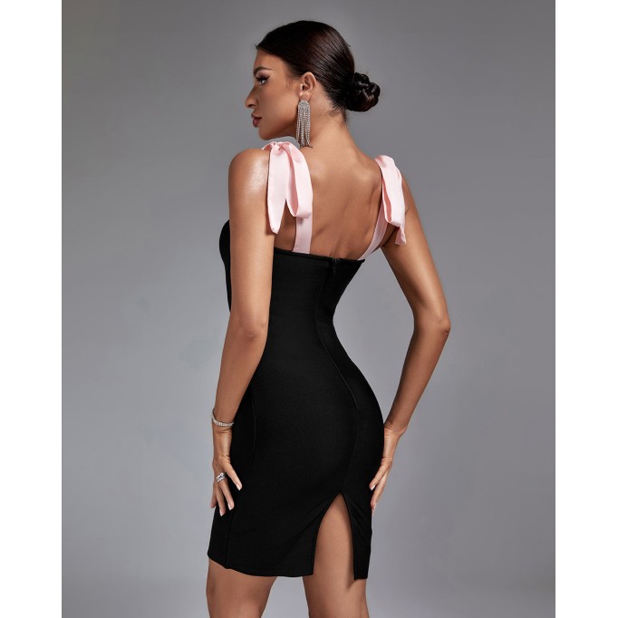 Strappy Sleeveless Tie Mini Bandage Dress