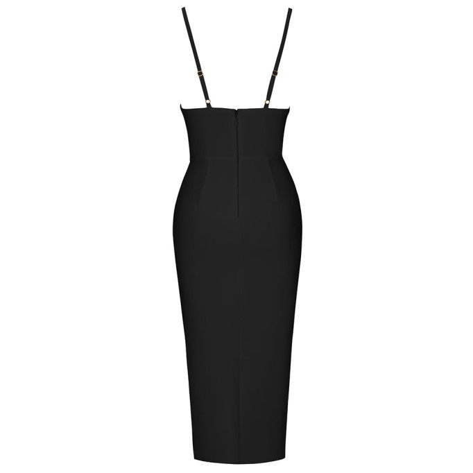 Strappy Sleeveless Slit Midi Bandage Dress PK211101