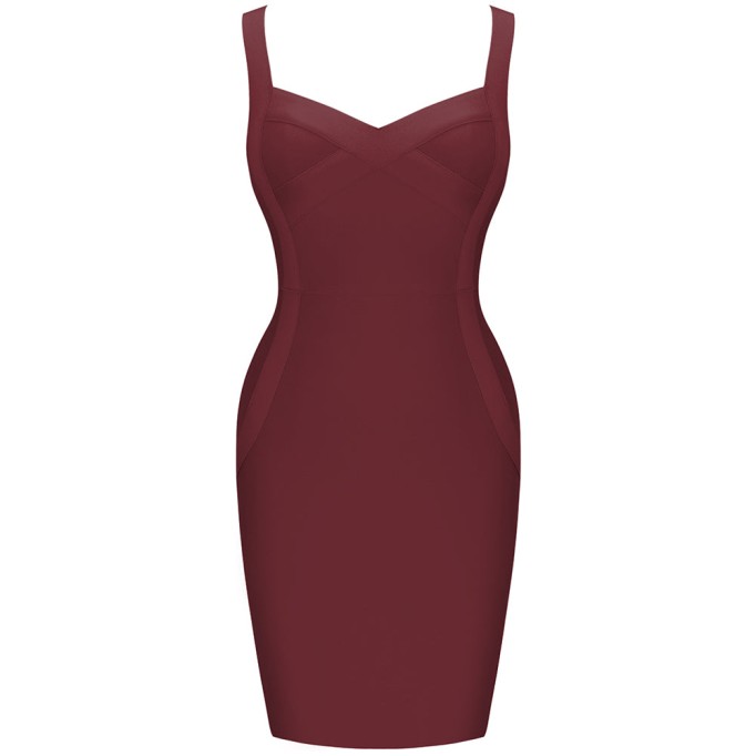 Strappy Sleeveless Plain Bandage Dress PK211102