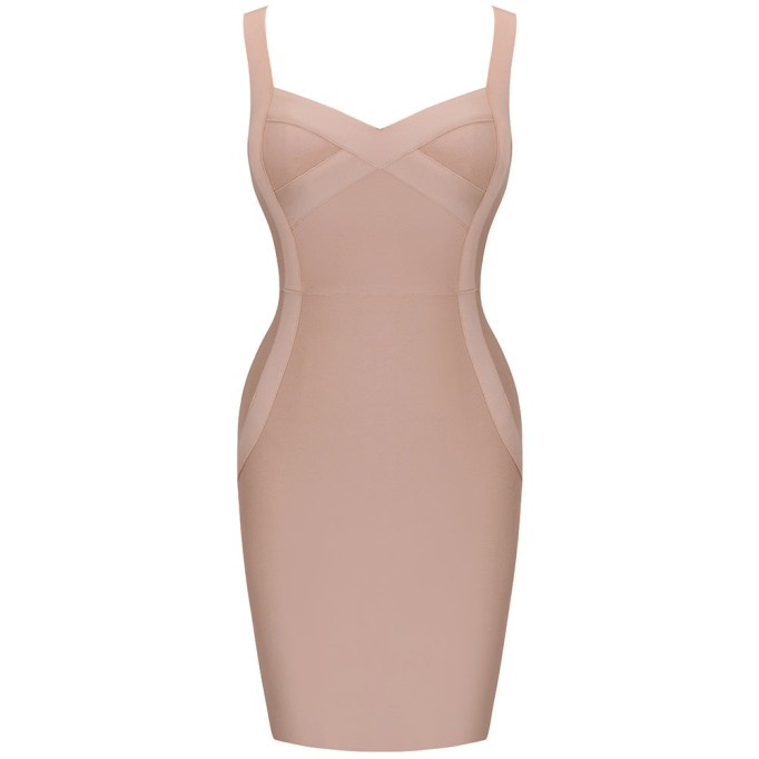 Strappy Sleeveless Plain Bandage Dress PK211102