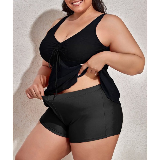 Tankini Black Two Piece Bathing Suits Swimwear