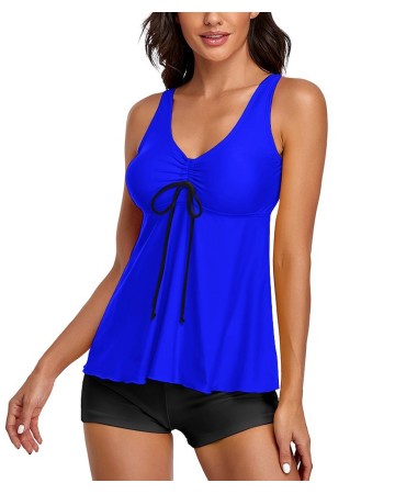 Tankini Royal Blue Two Piece Bathing Suits Swimwear