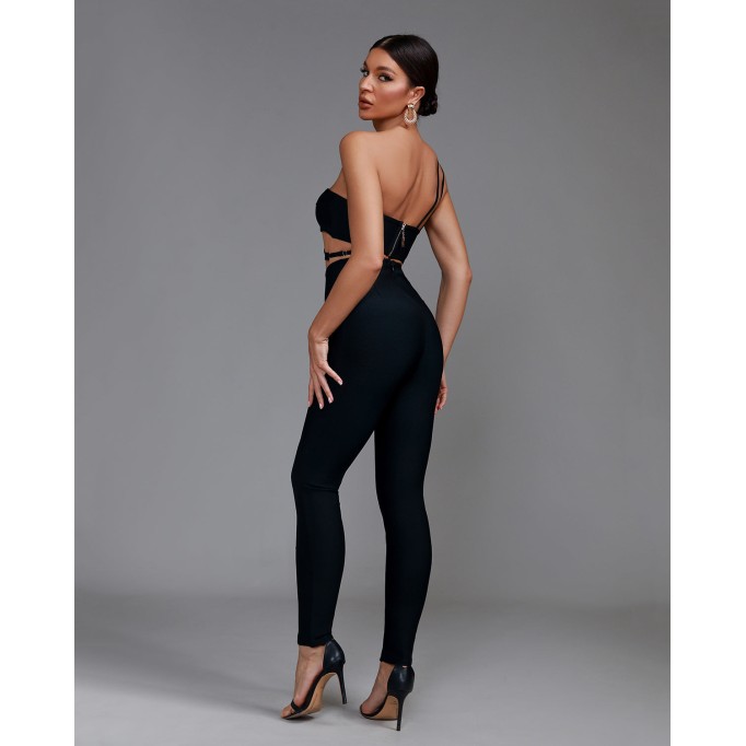 One Shoulder Sleeveless Cut Out Bandage Set