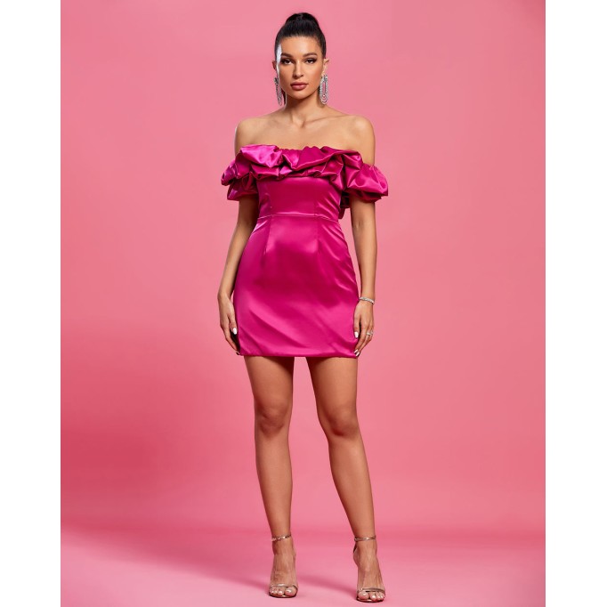 Off Shoulder Distinctive Mini Dress