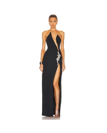 Strapless Sleeveless Maxi Diamente Embellished Bandage Dress HL8952