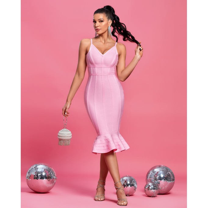 Strappy Cocktail Fishtail Bandage Dress