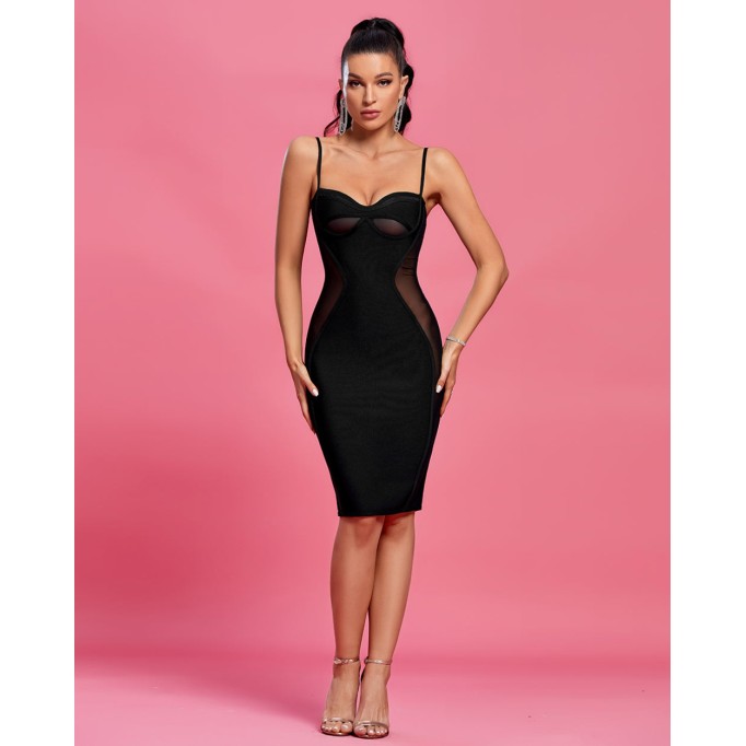 Strappy Mesh Valeria Bandage Dress