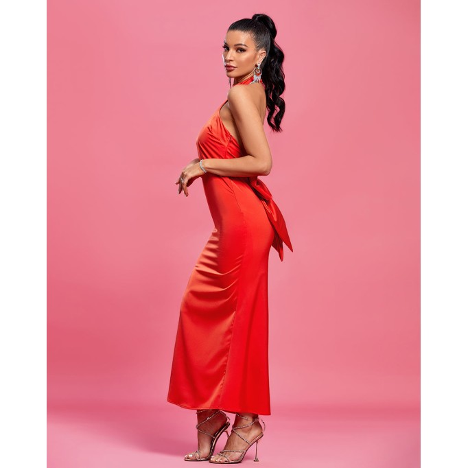 Halter Backless Maxi Bodycon Dress