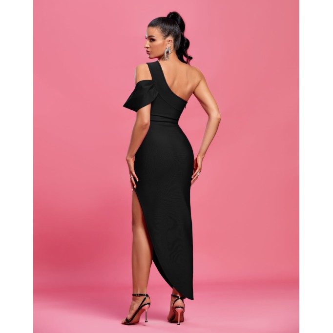 One Shoulder Bandage Maxi Dress