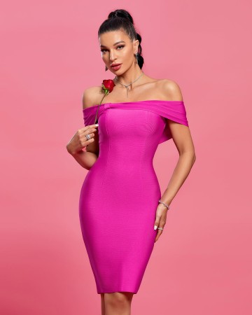 Off Shoulder Backless Bandage Dress