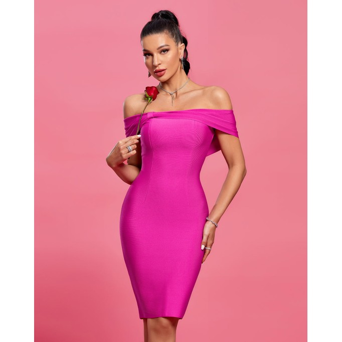 Off Shoulder Backless Bandage Dress