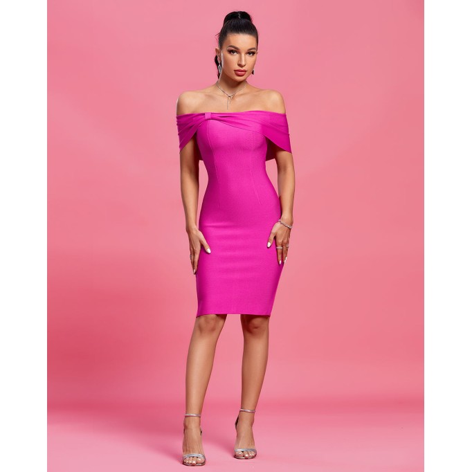 Off Shoulder Backless Bandage Dress