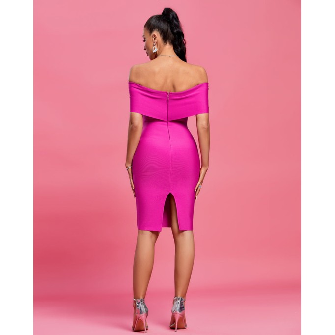 Off Shoulder Backless Bandage Dress