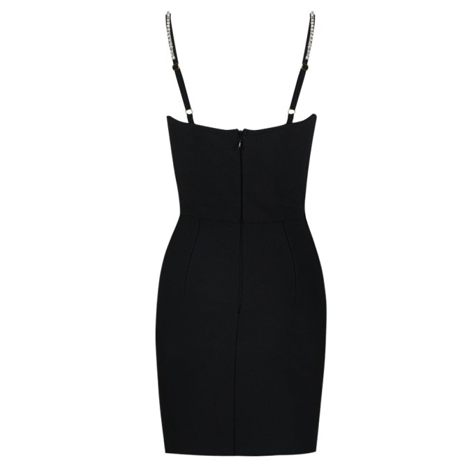 Strappy Diamente Embellished Mini Bandage Dress HL9102