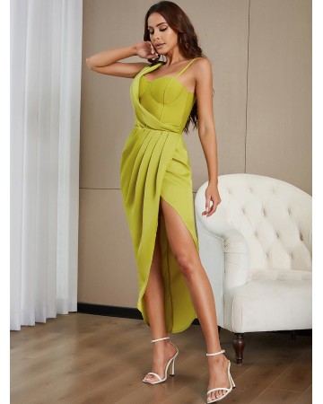 Strappy Sleeveless Side Slit Maxi Bandage Dress HB00800