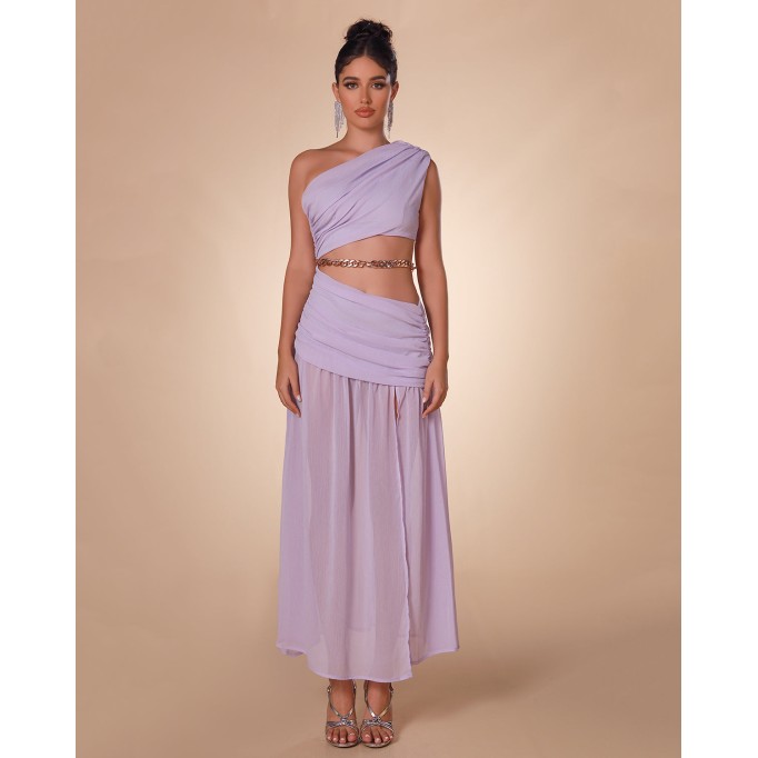 Lavender Split Chain Maxi Dress