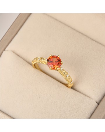 Hand Crafted Gold Round Diamond Ring