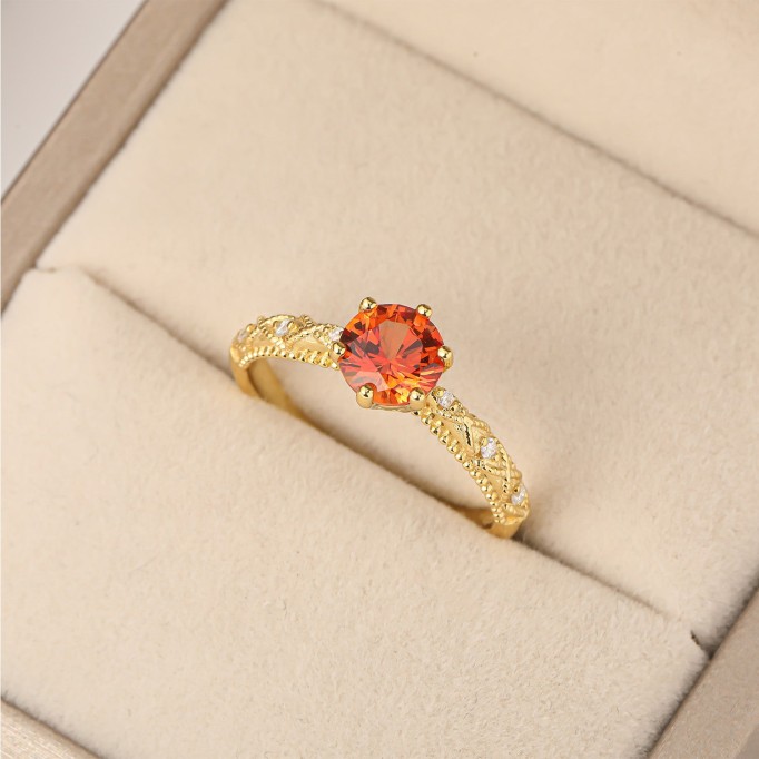 Hand Crafted Gold Round Diamond Ring