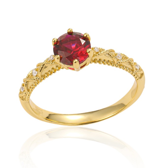 Hand Crafted Gold Round Diamond Ring