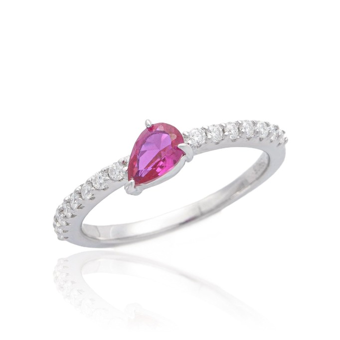 Hand Crafted Drop Gemstone Diamond Ring