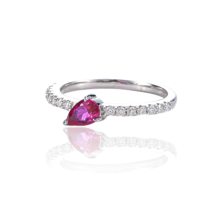 Hand Crafted Drop Gemstone Diamond Ring