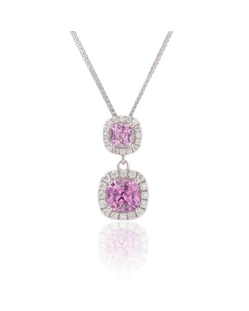 Hand Crafted Aura Princess-cut Diamond Necklaces