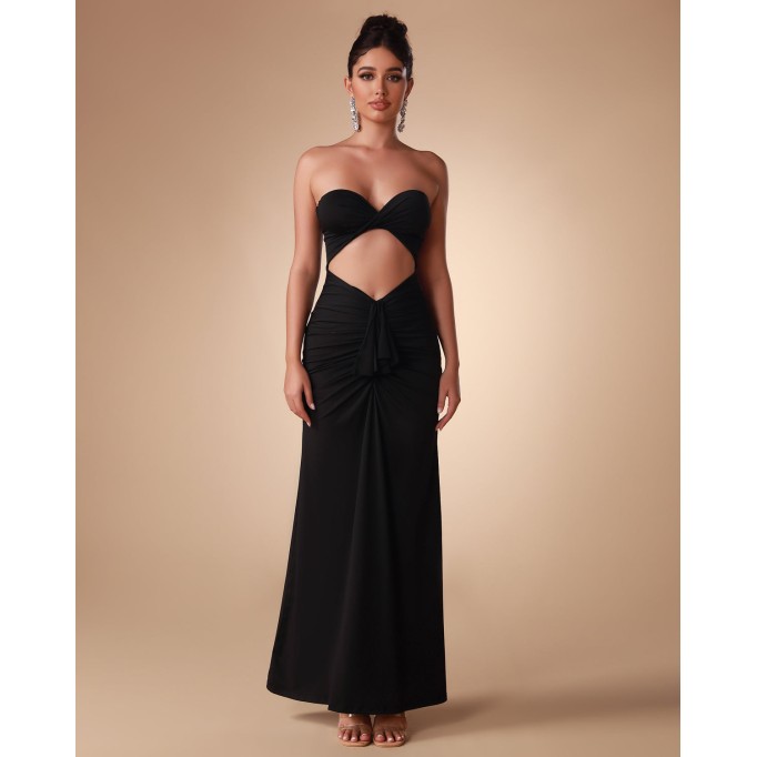 Strapless Skintight Cutout Gown