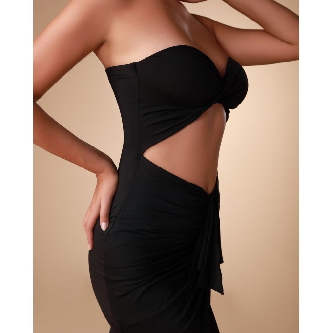 Strapless Skintight Cutout Gown