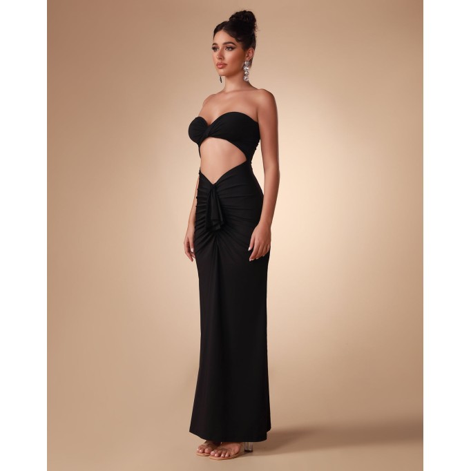 Strapless Skintight Cutout Gown