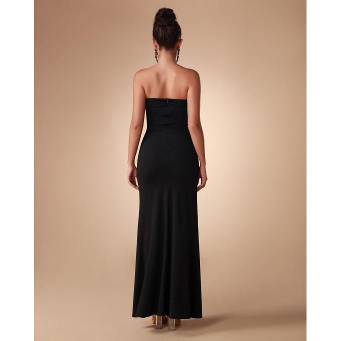 Strapless Skintight Cutout Gown