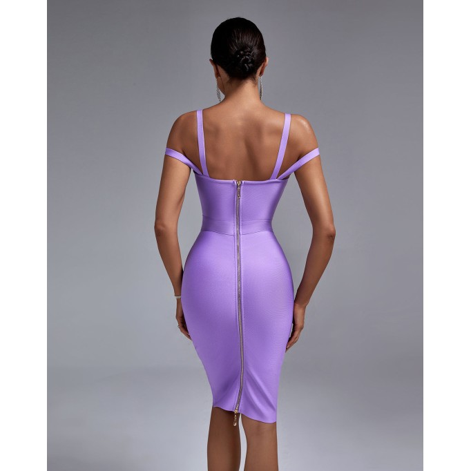 Elegant Strappy Midi Bandage Dress