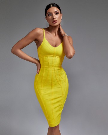 Strappy Stripe Backless Bandage Dress