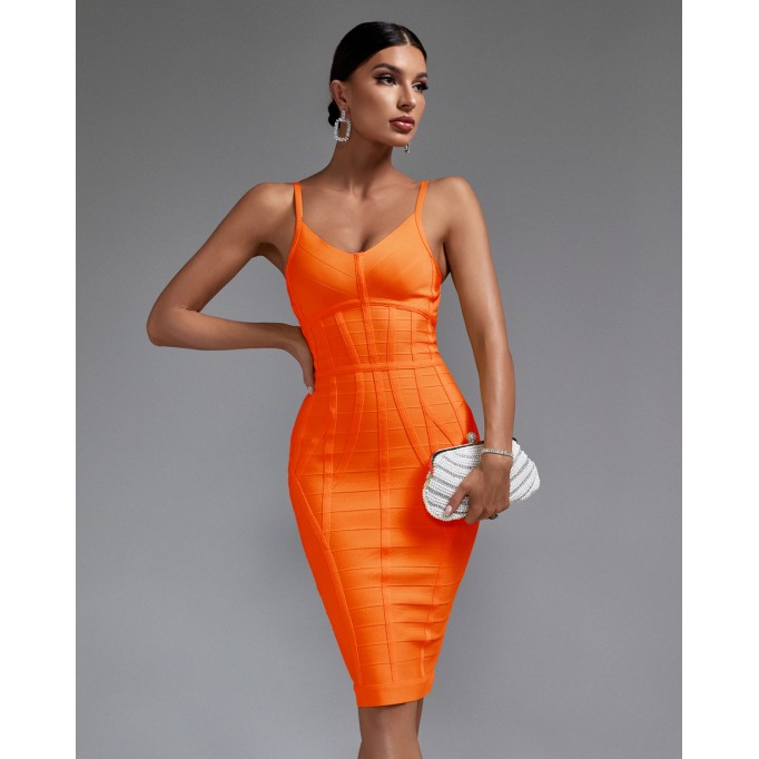 Strappy Stripe Backless Bandage Dress