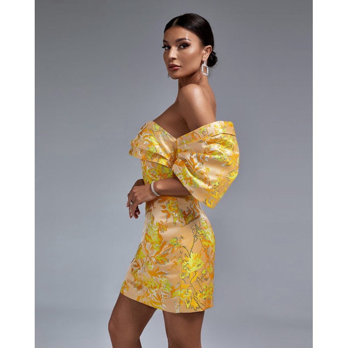 Off-shoulder Floral Mini Dress