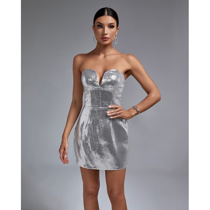 Sequin Sweetheart Mini Dress