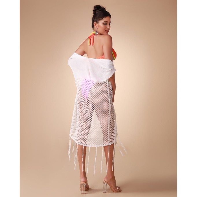 White Tassel Cutout Sexy Beach Cover