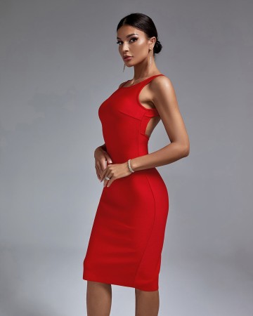 Backless Midi Bandage Dress