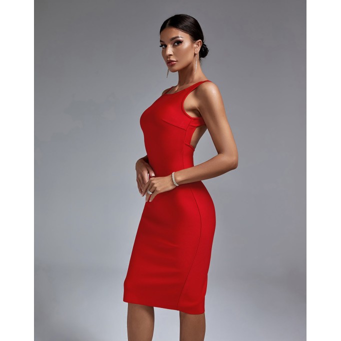 Backless Midi Bandage Dress