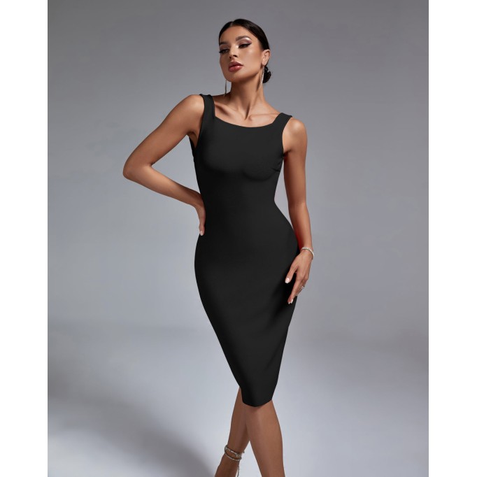 Backless Midi Bandage Dress